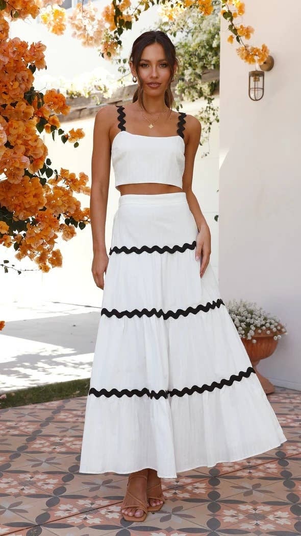 White skirt 2 piece top